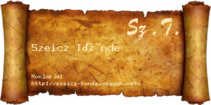 Szeicz Tünde névjegykártya